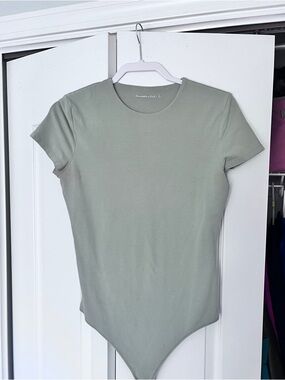 Abercrombie & Fitch Sage Green Crewneck Bodysuit